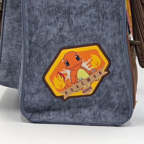 Loungefly Pokémon Pikachu Eevee Squirtle Patches Blue Denim Mini Backpack Bag - Picture 10 of 11
